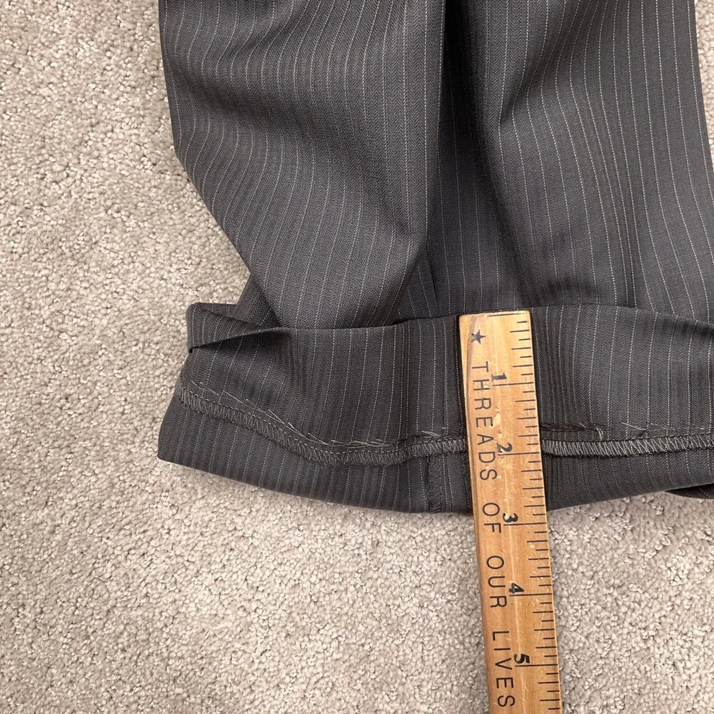 Pronto Uomo Suit Mens 46S 41W Gray Pinstripe Traditional Executive 2 Button Wool